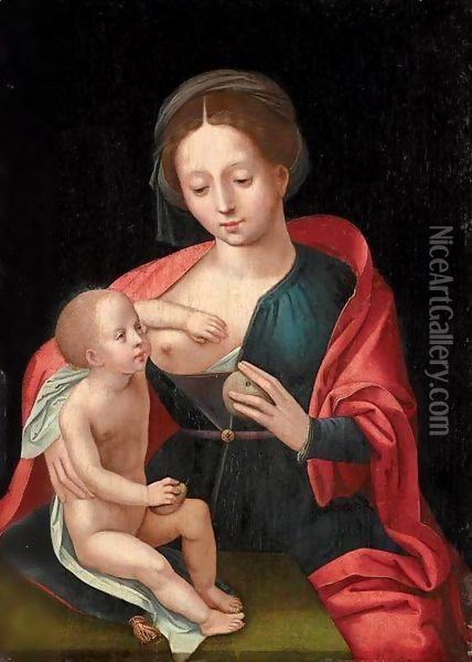 Virgin and Child 2 Oil Painting - Master of Female Half-Figures