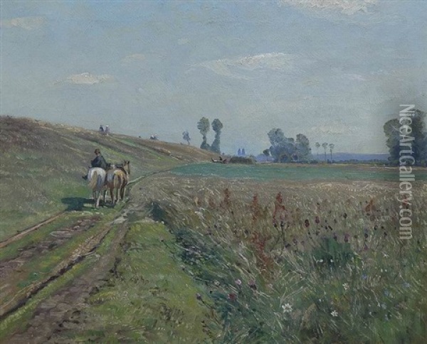 Sommerlandschaft Bei Kaiserswerth Oil Painting - Alfred Rasenberger