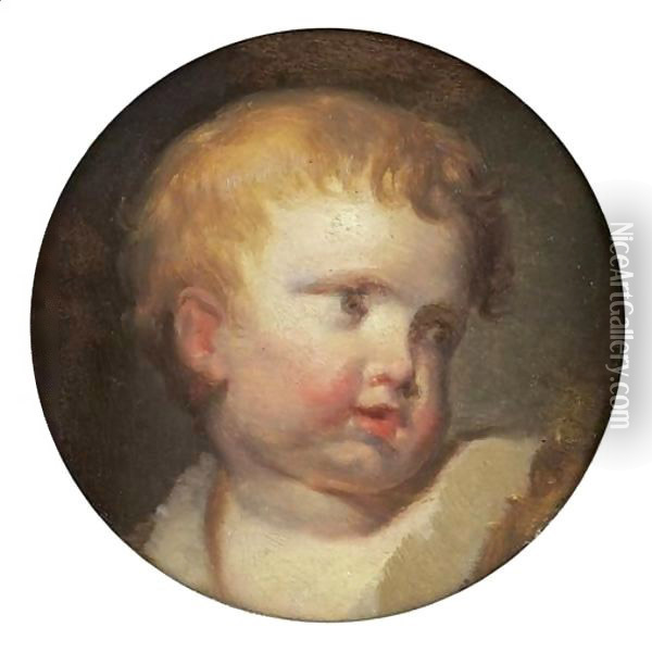 Head Of A Child Oil Painting - Jean Baptiste Greuze