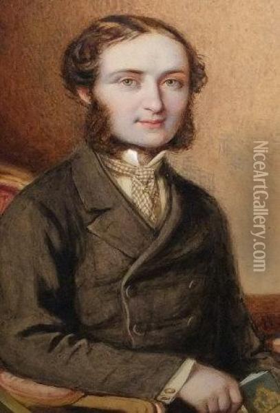 Portrait Of A Gentleman Oil Painting - Thomas Alfred Jones