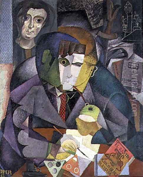 Portrait of Ramon Gomez de la Serna, 1915 Oil Painting - Diego Rivera