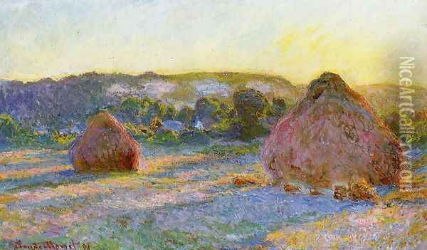 Grainstacks At The End Of Summer Evening Effect Oil Painting - Claude Oscar Monet