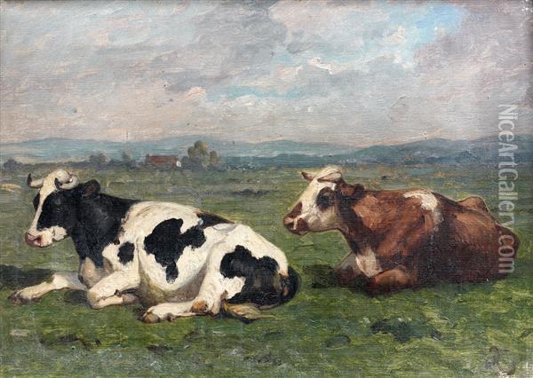 Vaches Au Repos Dans Un Pre Oil Painting - Rosa Bonheur