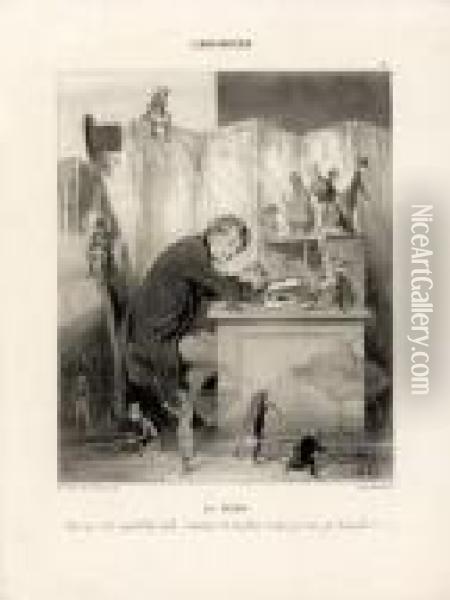 L'imagination, Pl. 1, 2 Et 3. 1843-1844. Oil Painting - Honore Daumier