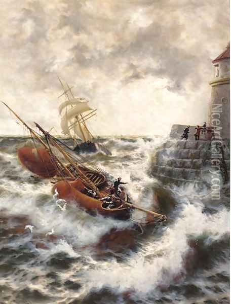 After a stormy night, Ramsgate Oil Painting - Thomas Rose Miles