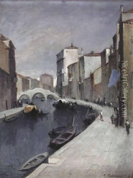 Ponte Dei Tre Archi 1943 Oil Painting - Mario Cartaro