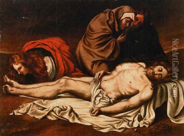 Cristo Deposto Oil Painting - Annibale Carracci