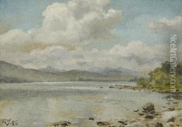 Sunshine On Loch Rannock Oil Painting - Reginald T. Jones