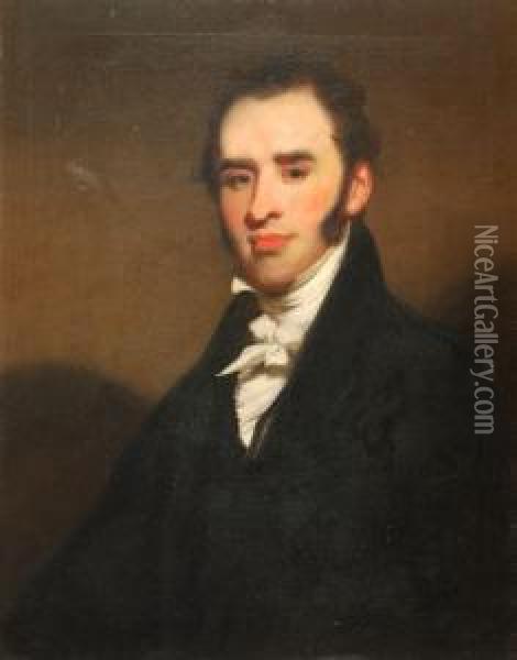 Portrait Of A Gentleman Seated Oil Painting - George Chinnery