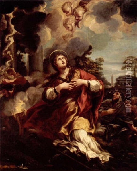 Saint Martina Refuses To Adore The Idols Oil Painting - Pietro da Cortona