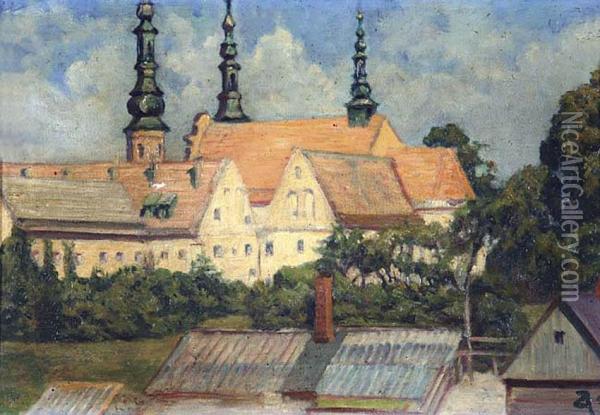 Kosciol W Warcie Oil Painting - Zygmunt Andrychiewicz