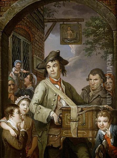 The Hurdy Gurdy Player Oil Painting - John Collet