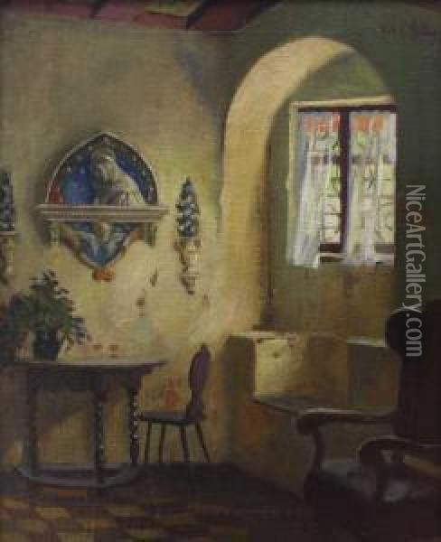 Interieur Oil Painting - Robert Emil Stubner