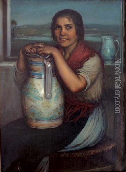 Gitana De Cordoba (a Gipsy From Cordoba) Oil Painting - Julio Romero De Torres