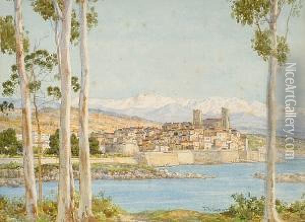 View Of A Town Oil Painting - Frederick Marriott