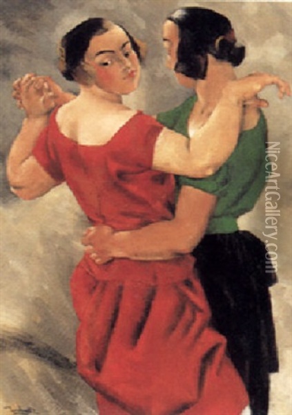 Femme Dansant Oil Painting - Jean Hippolyte Marchand