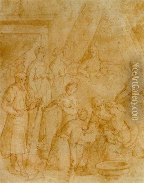 Die Geburt Des Heiligen Johannes Oil Painting - Giovanni (Il Cosci) Balducci