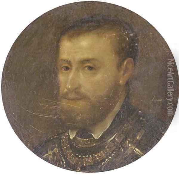 Portrait of a gentleman, bust-length, in armour Oil Painting - Sir Anthony Van Dyck