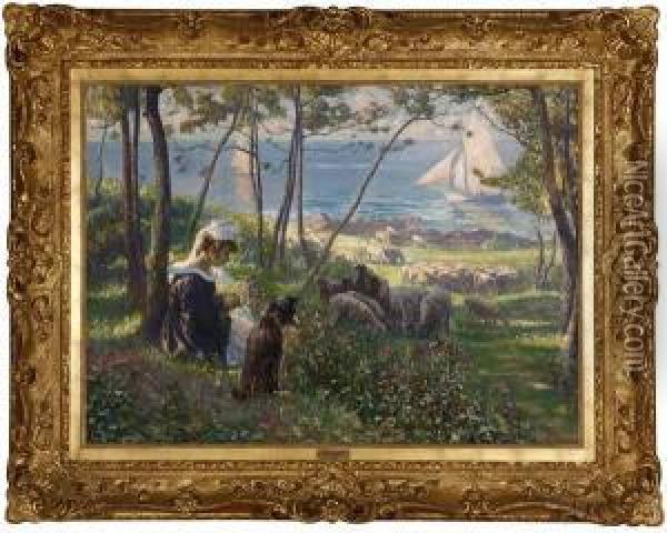 Afternoon By The Sea Oil Painting - Max Silbert
