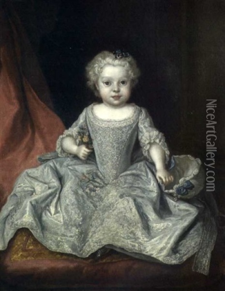 Bildnis Der Prinzessin Theresia Benedicta Von Sachsen Als Kind Oil Painting - Louis de Silvestre