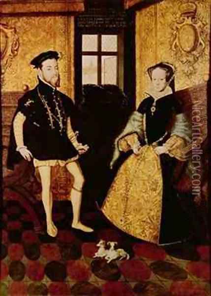 Philip II and Mary I Oil Painting - Hans Eworth