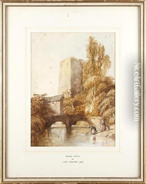 View Of Oxford Castle Oil Painting - Lord Hardinge