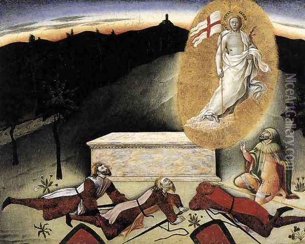The Resurrection c. 1445 Oil Painting - Master of the Osservanza