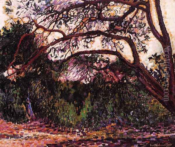 Woded Landscape Oil Painting - Henri Edmond Cross