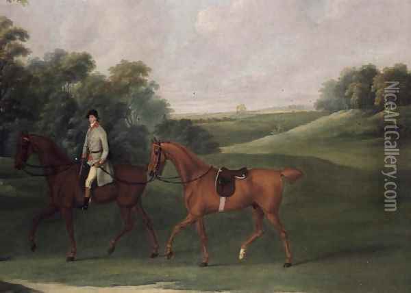 Rider leading a horse, c.1810 Oil Painting - J. Francis Sartorius