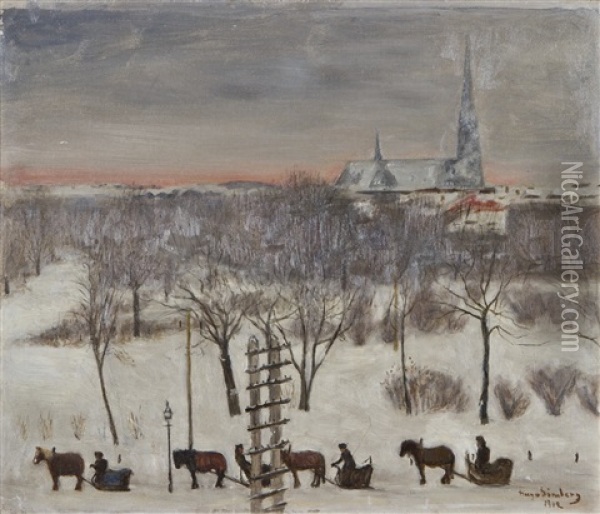 Winter Day In Vyborg Oil Painting - Hugo Simberg