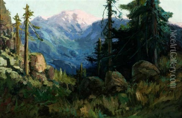 Sunset Mount Shasta Oil Painting - William Keith
