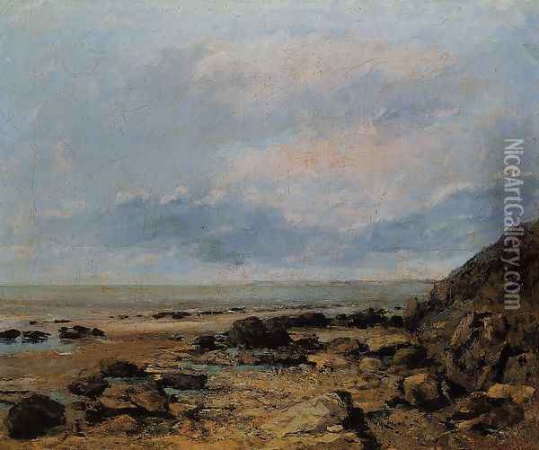 Rocky Seashore Oil Painting - Gustave Courbet