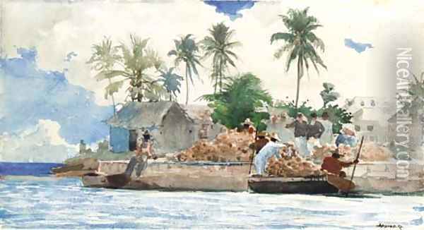 Sponge Fishermen, Bahamas Oil Painting - Winslow Homer
