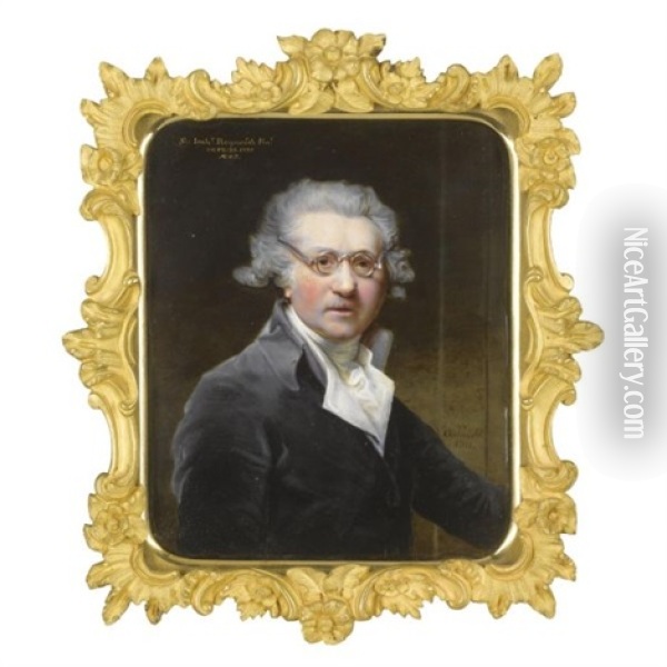 Portrait Of Sir Joshua Reynolds, P.r.a. Oil Painting - William Grimaldi