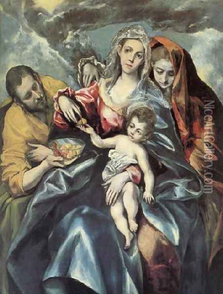 The Holy Family with St Mary Magdalen 1595-1600 Oil Painting - El Greco (Domenikos Theotokopoulos)