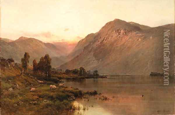 Bealach-nam-bo, Loch Katrin, NB Oil Painting - Alfred de Breanski