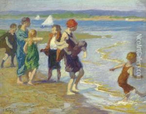 The Bathing Beach Oil Painting - Edward Henry Potthast