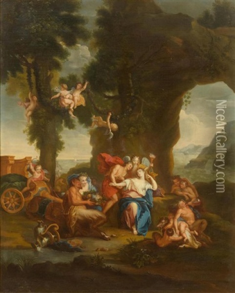 Bacchus And Ariadne Oil Painting - Lorenzo Pasinelli