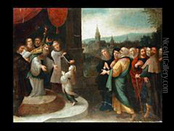 Tempelgang Mariens Oil Painting - Frans II Francken