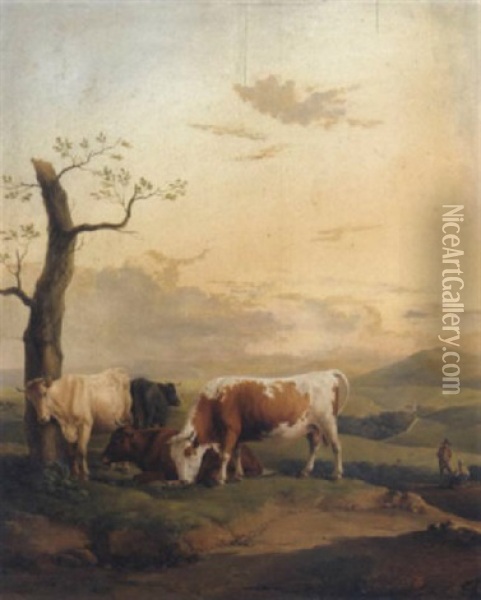 Weideszene Oil Painting - Alexander Johann Dallinger Von Dalling
