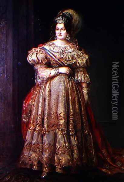 Maria Christina de Bourbon (1806-1878) Oil Painting - Valentin Carderera y Solano