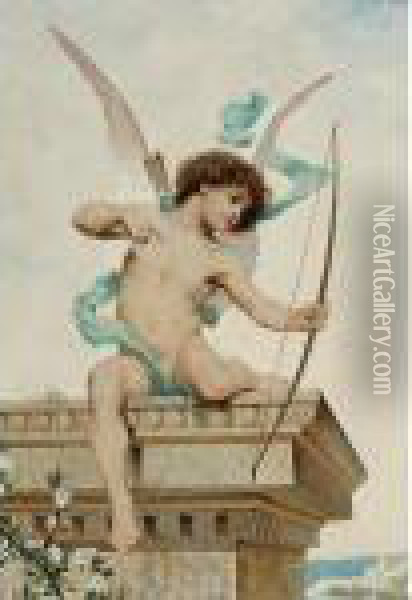 Cupid Oil Painting - Jacques-Clement Wagrez