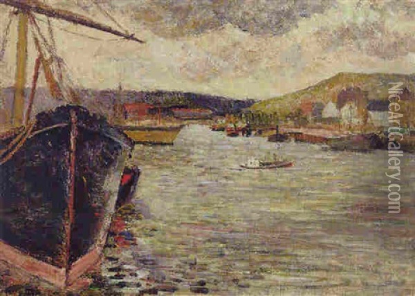 Le Port De Rouen Oil Painting - Paul Gauguin