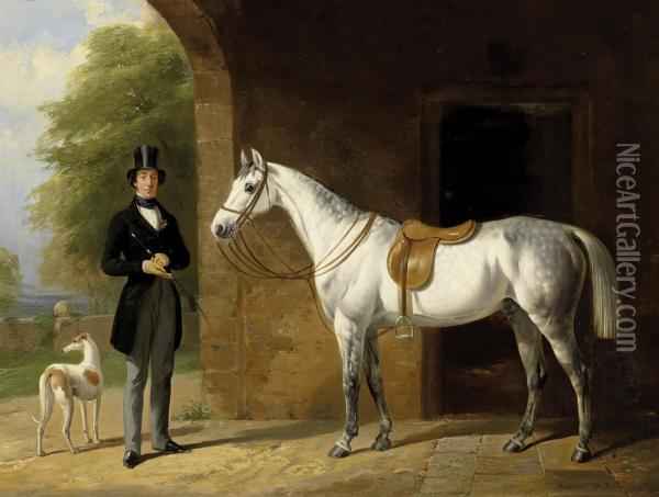 Rider With Horse Oil Painting - William Barraud
