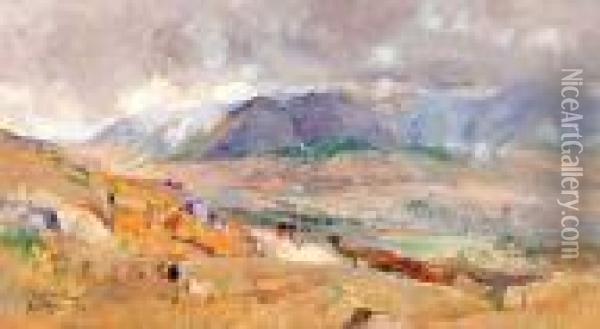 I Monti Di Nusco Oil Painting - Giuseppe Casciaro