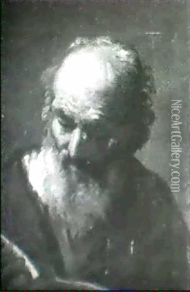 Study Of An Old Man Reading Oil Painting - Gaetano Gandolfi