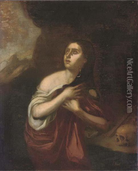 The Penitent Magdalen Oil Painting - Massimo Stanzione