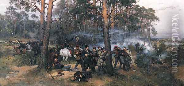 Scene from the 1863 Insurrection Oil Painting - Thaddaus von Ajdukiewicz