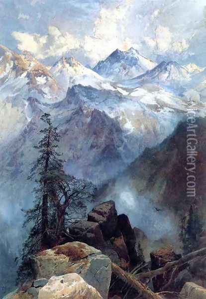 Summit of the Sierras Oil Painting - Thomas Moran
