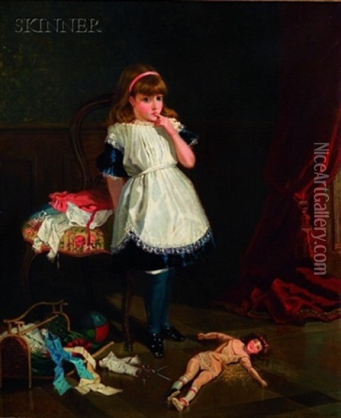 The Broken Doll Oil Painting - Frederick Richard Pickersgill